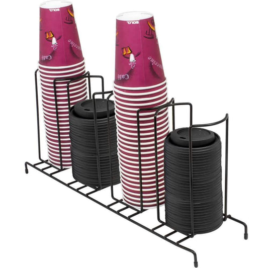 Sorbus 4-sectional Black Cup and Lid Organizer DailySale