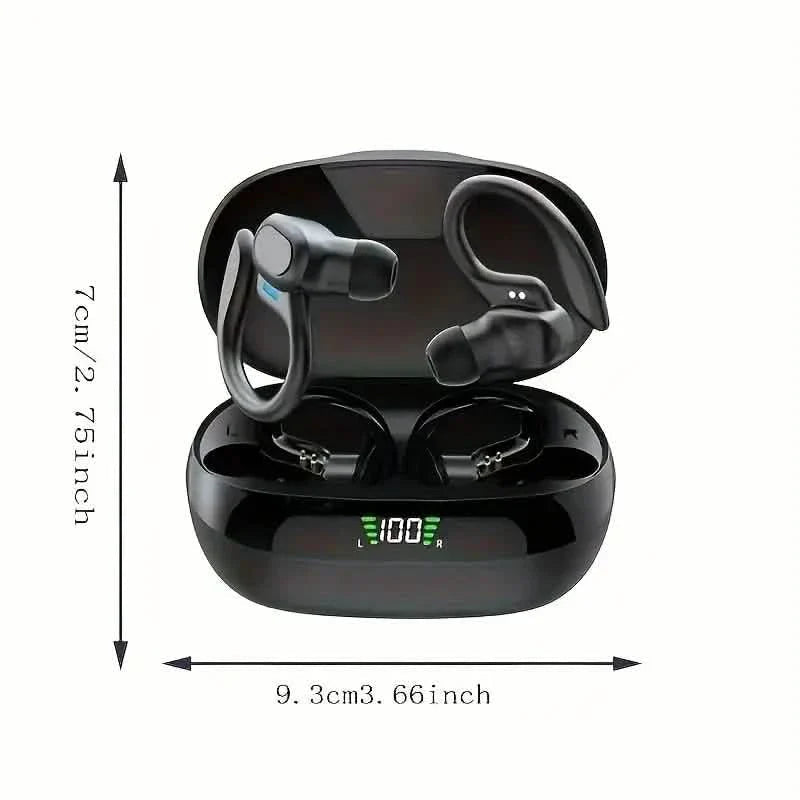 SP16 Wireless Earbuds Headphones with Microphone, Sports Earhook and LED Display Charging Case DailySale