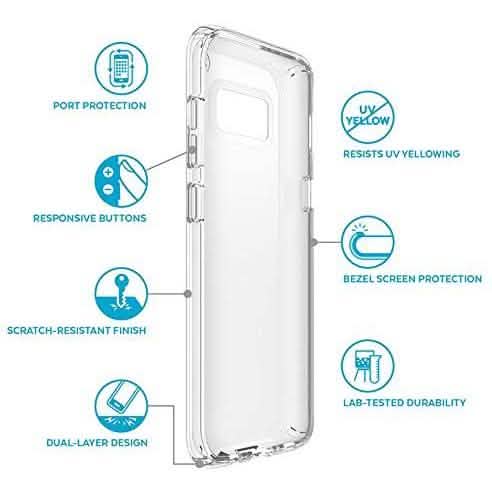 Speck Products Presidio Clear Cell Phone Case for Samsung Galaxy S8, S8 Plus and Note 8 (Refurbished) DailySale