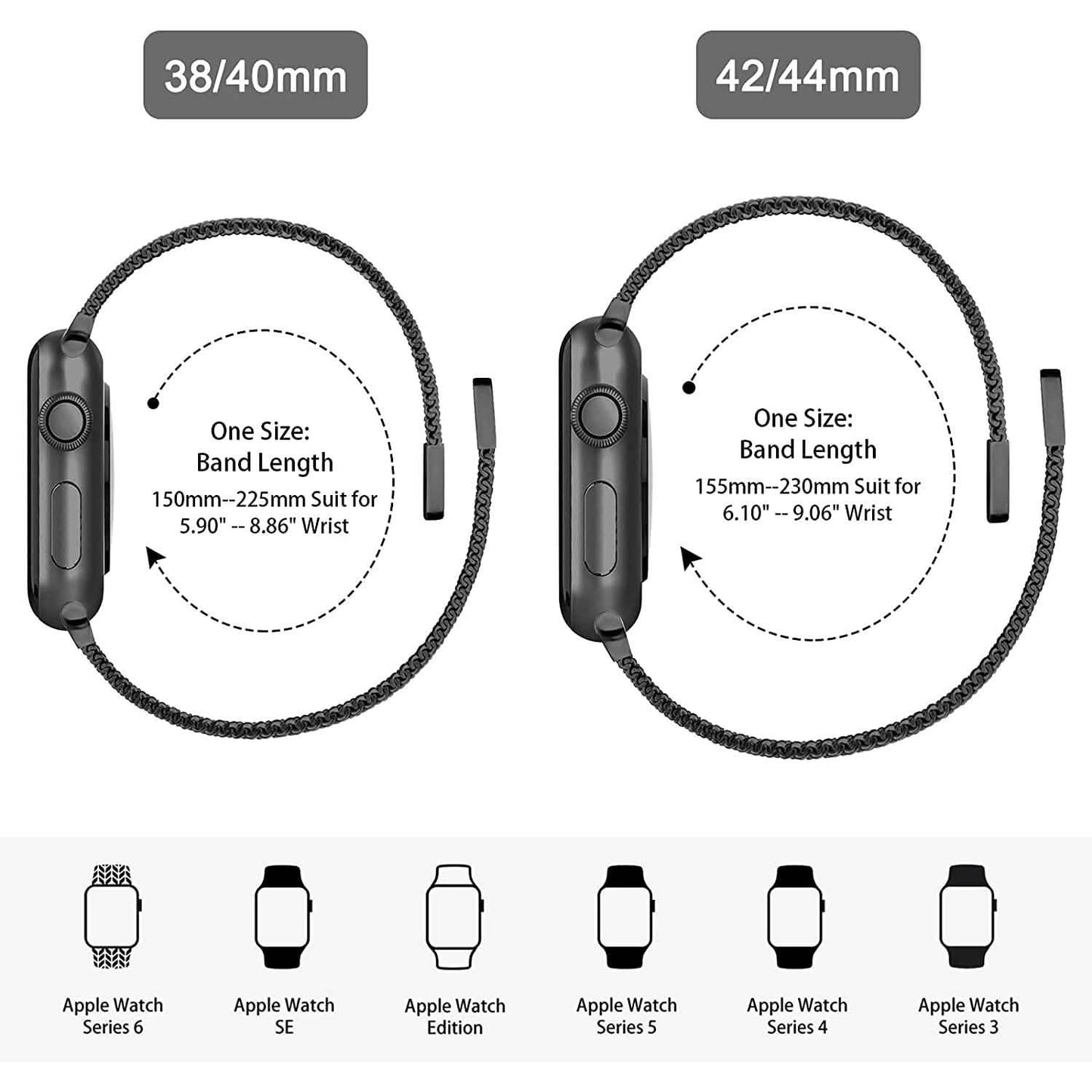 Stainless Steel Mesh Strap Replacement for Apple Watch DailySale