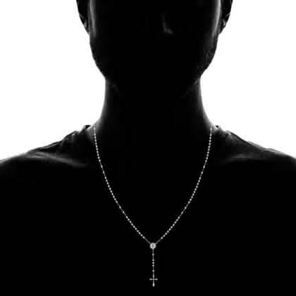 Stainless Steel Saint Benedict Rosary Necklace DailySale