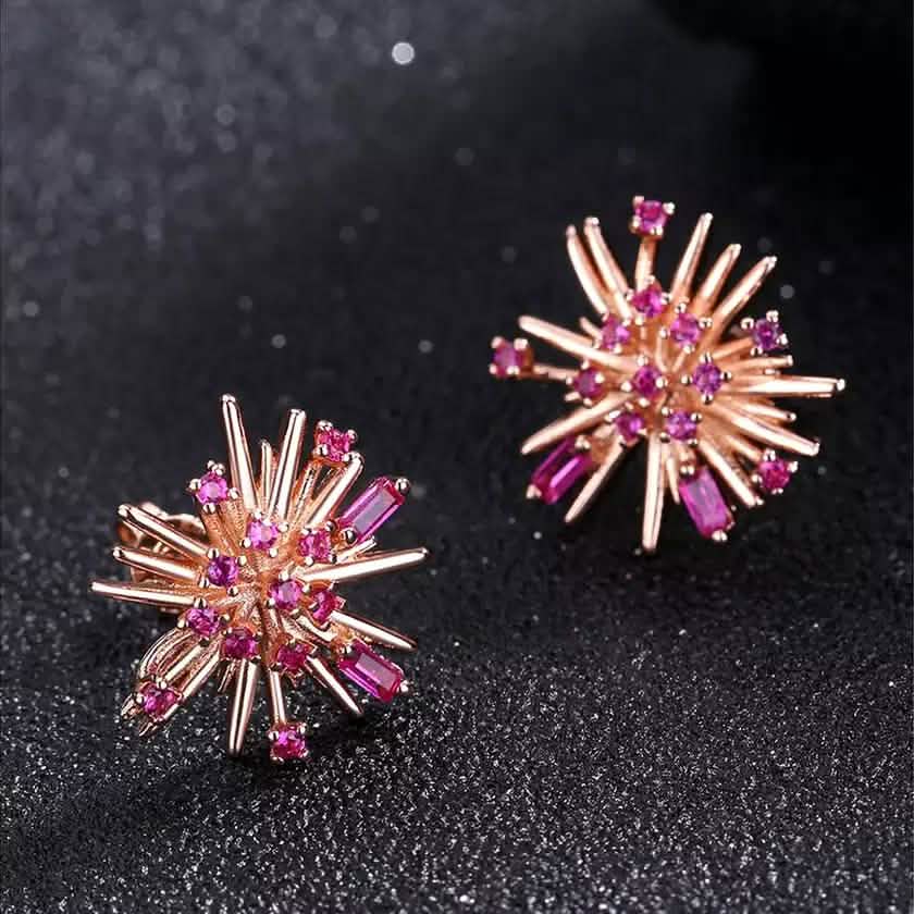 Starburst Swarovski Crystal Stud Earring in 18K Rose Gold DailySale