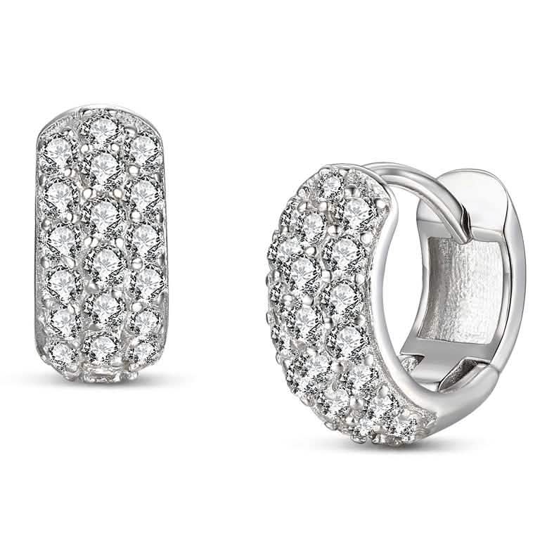 Sterling Silver CZ Hoop Earrings DailySale
