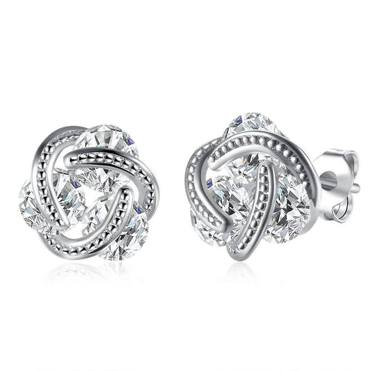 Sterling Silver Floating Stones Caged Earrings with Swarovski Crystals DailySale