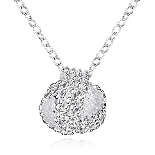 Sterling Silver Mesh Knot Pendant Necklace DailySale
