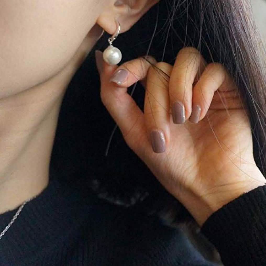 Sterling Silver Plated Pearl Drop Hoop Earrings DailySale