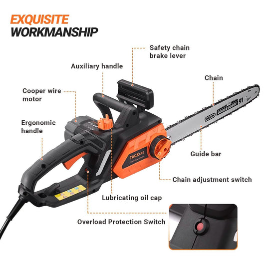 Tracklife 15 Amp Electric Corded Chainsaw DailySale