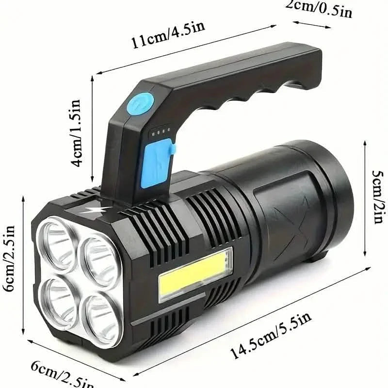 Tactical LED Flashlight, 800mAh Rechargeable Via USB, High-Power Light With 4-Mode Output DailySale