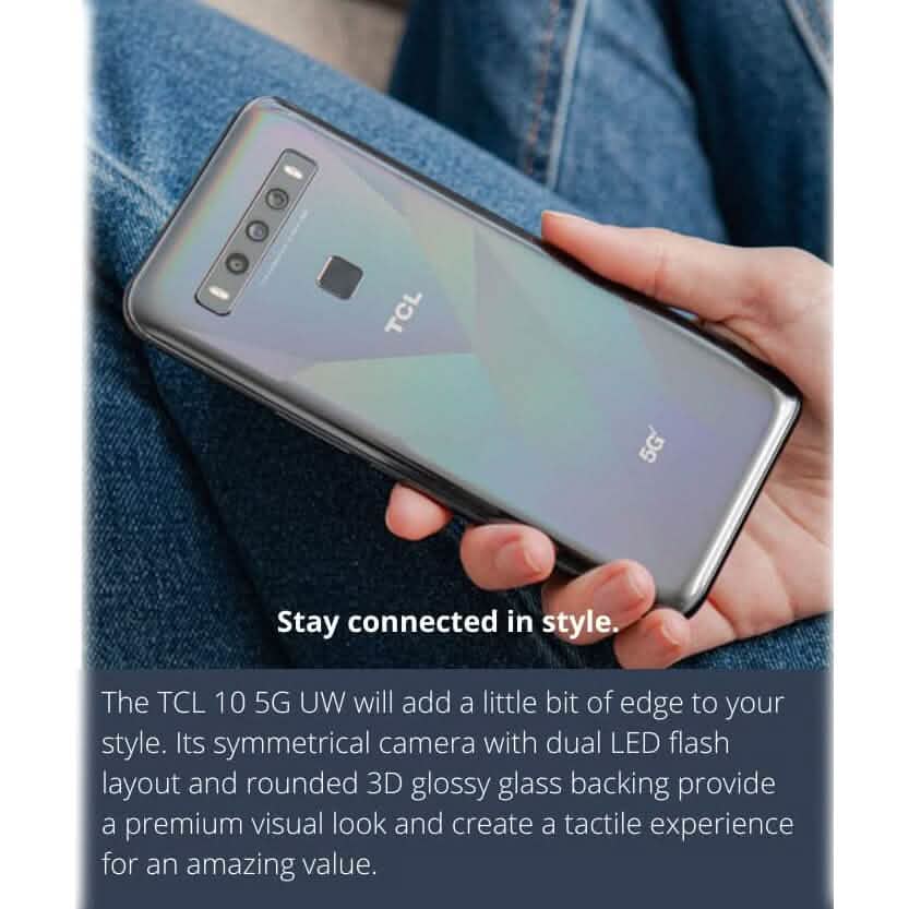 TCL 10 5G UW 128GB Smartphone Gray Verizon (Refurbished) DailySale