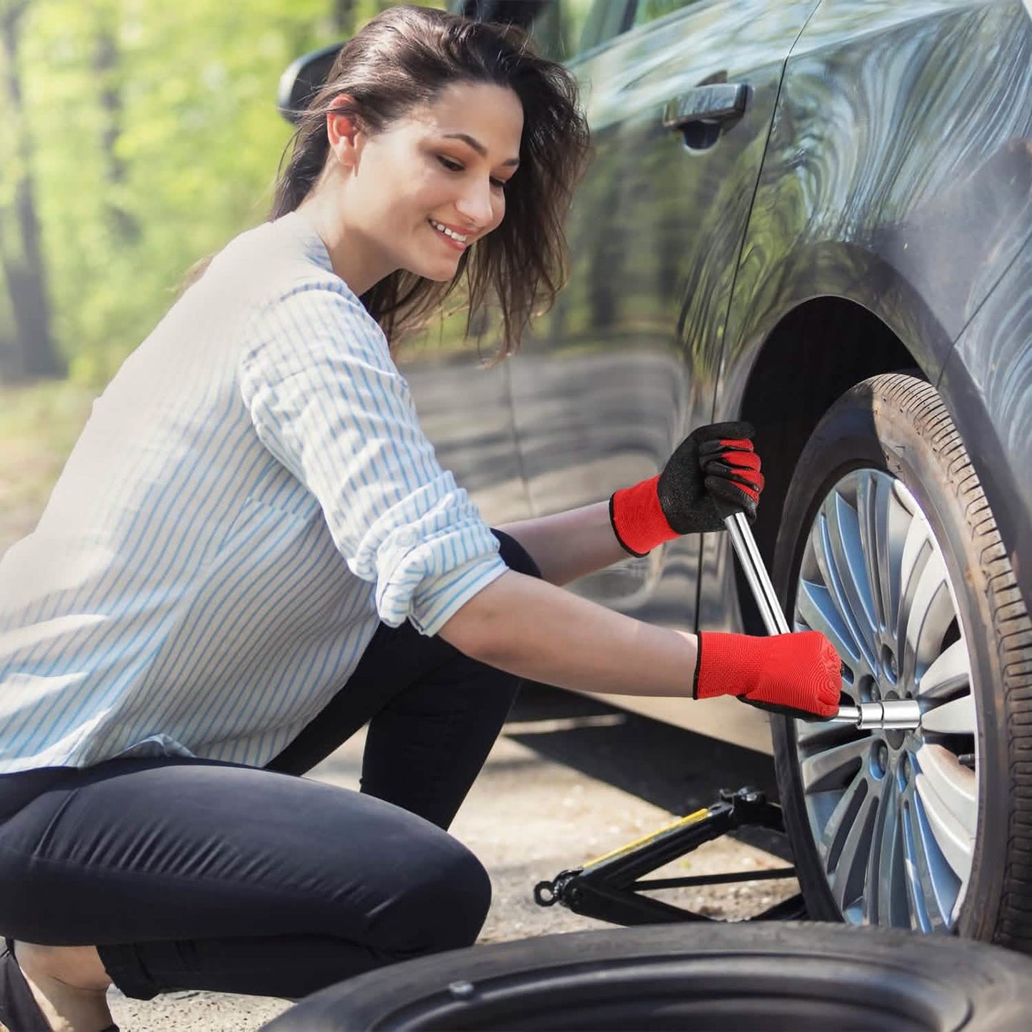 Telescoping Lug Wrench Extendable Tire Wheel Nut with CR-V Sockets DailySale