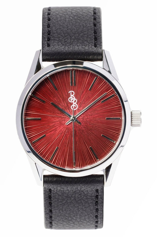 Burgundy Sunburst Watch The Beyond Boring Watch Company