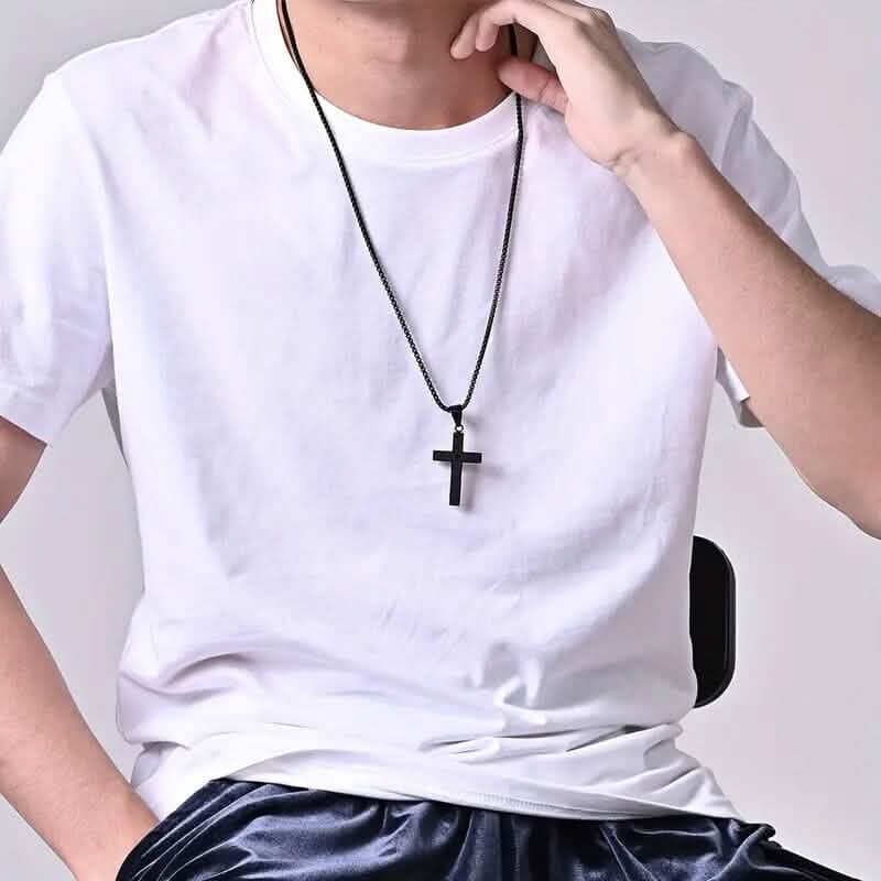 Titanium Steel Cross Prayer Pendant Necklace DailySale