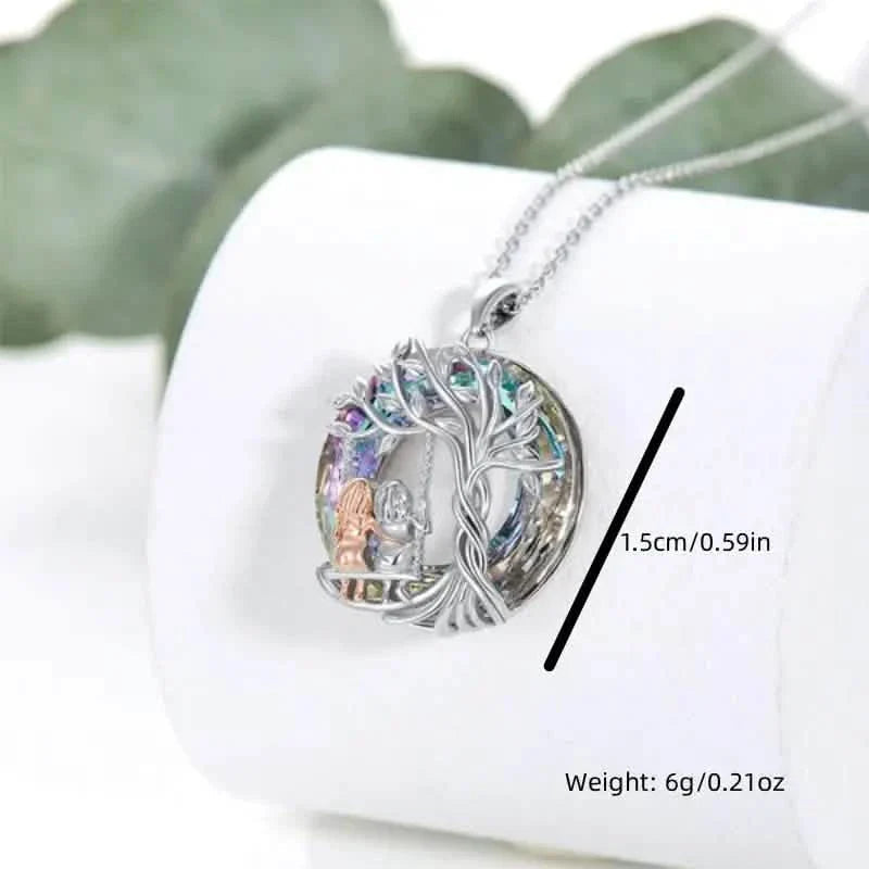 To My Granddaughter, Tree Of Life Sisters On The Swing Pendant Necklace DailySale