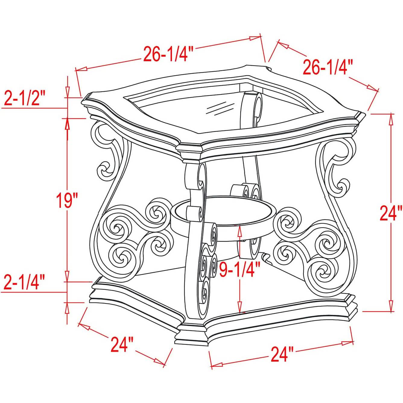 Traditional End Table Accent Bedside Nightstand DailySale
