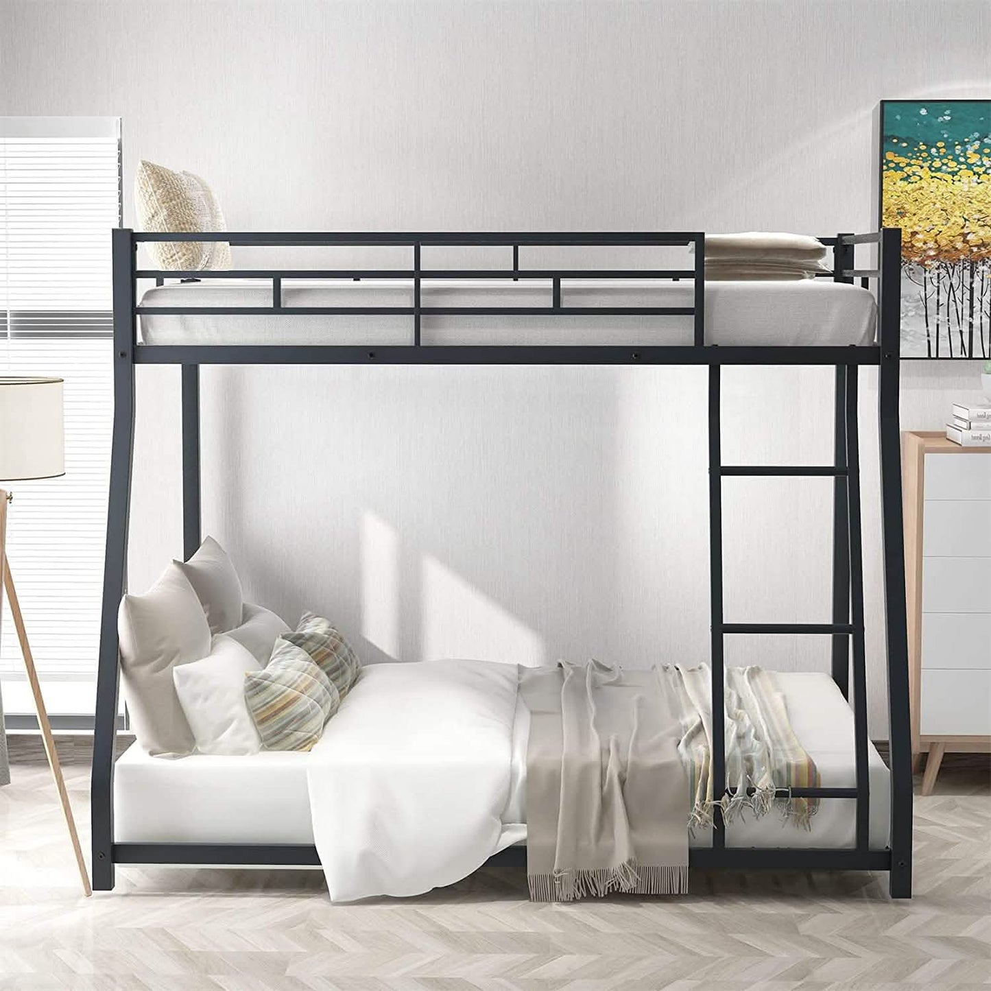 Twin Over Full Low Bunk Bed with Ladder DailySale
