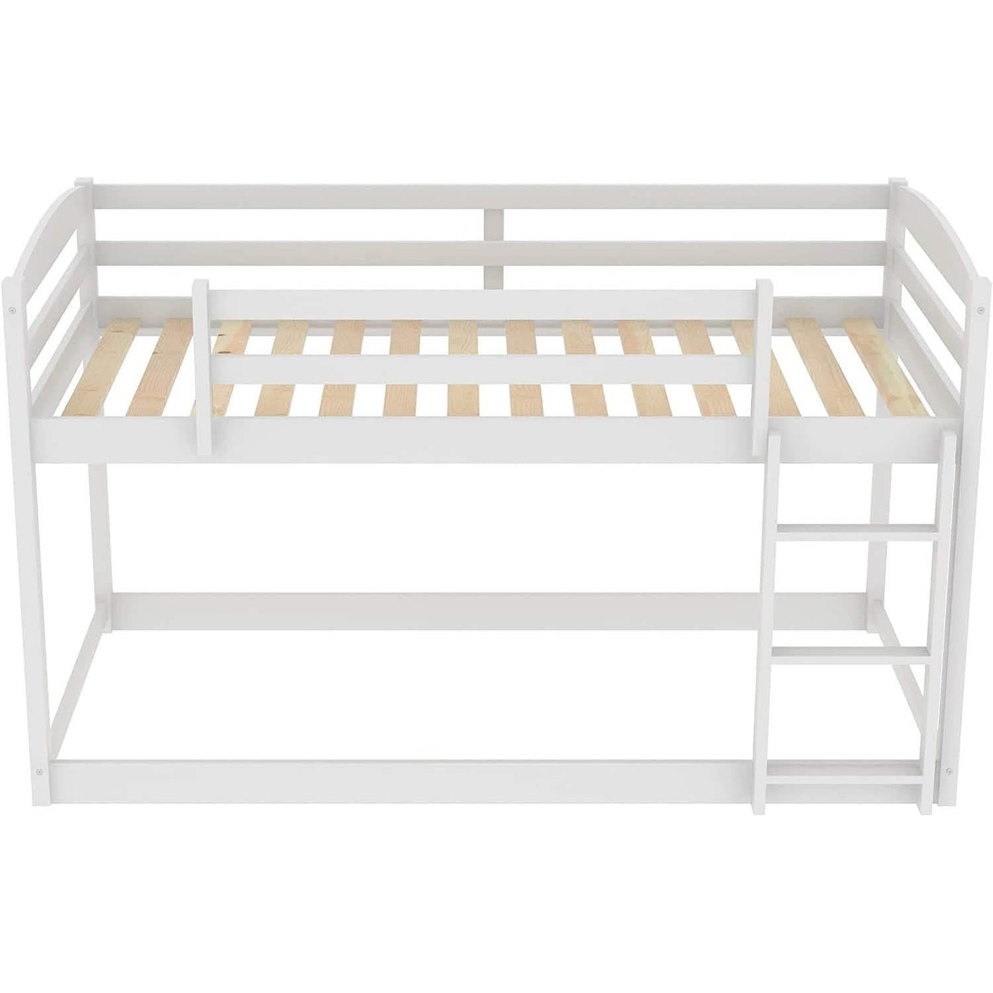 Twin Over Twin Floor Bunk Bed with Ladder DailySale