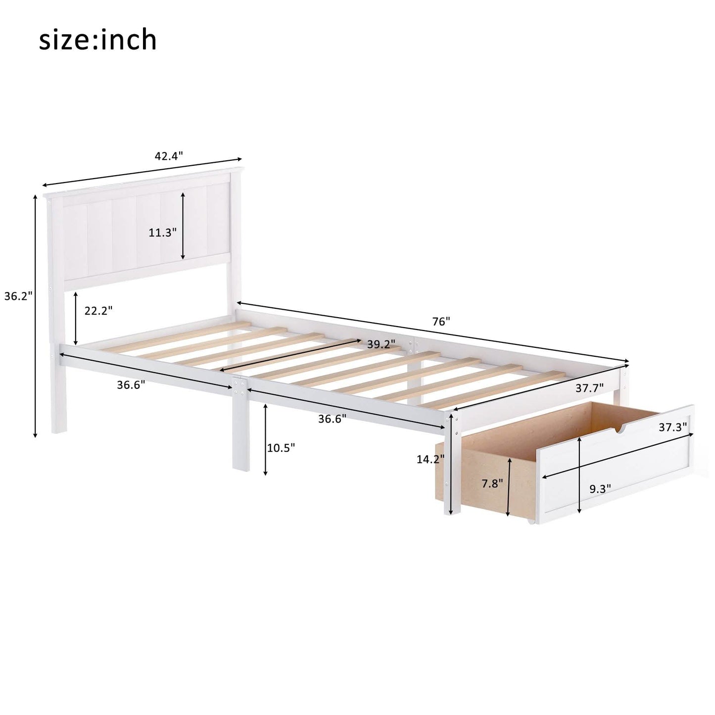 Twin Size Platform Bed with Storage DailySale