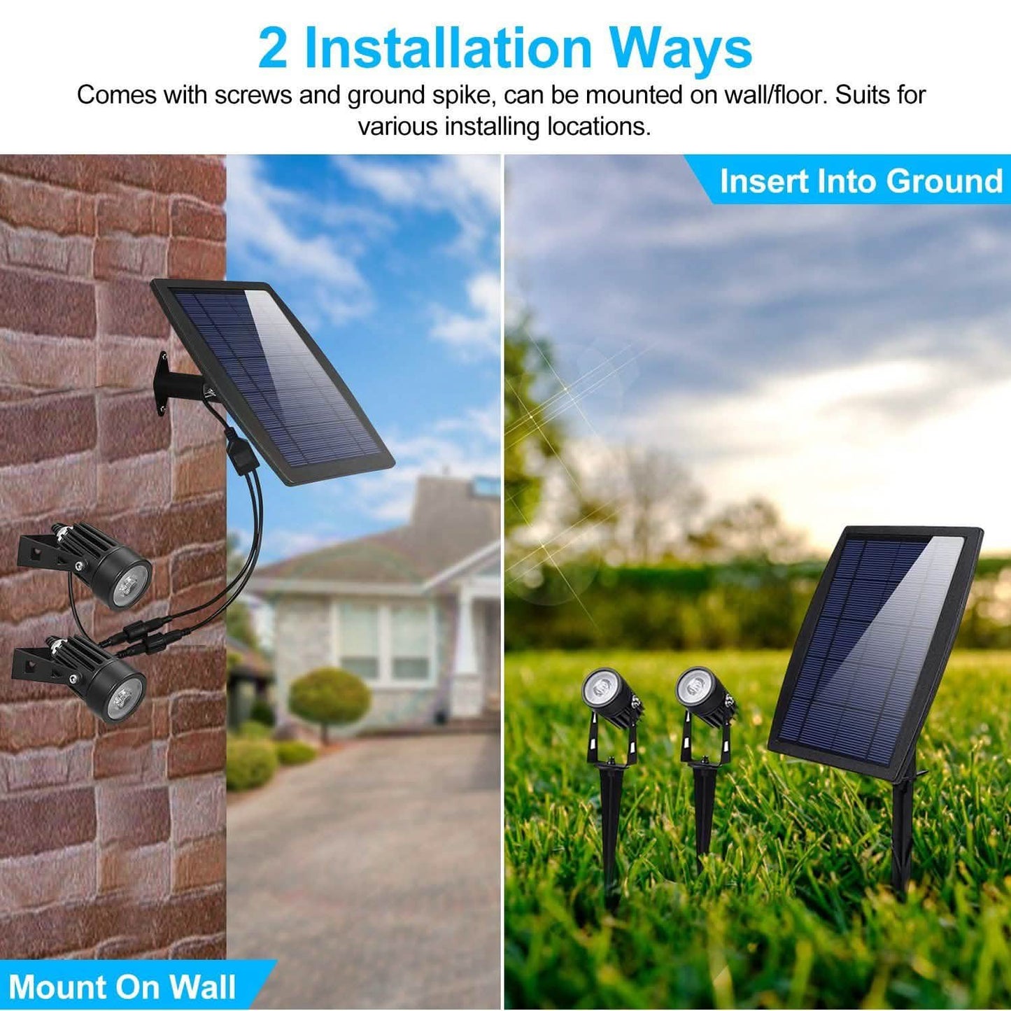 Twin Solar Spotlight Outdoor Light DailySale