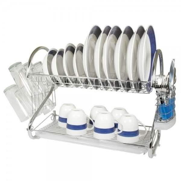 Two-Tier Stainless-Steel Dish Rack - Assorted Sizes DailySale