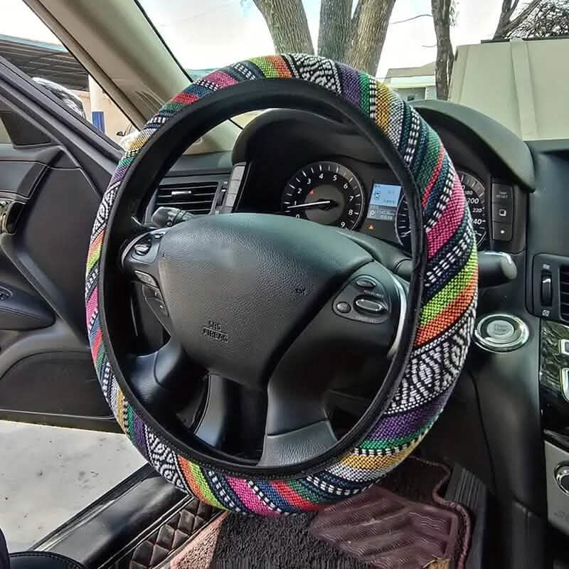 Ultra-Thin Breathable Colorful Hemp Steering Wheel Cover DailySale