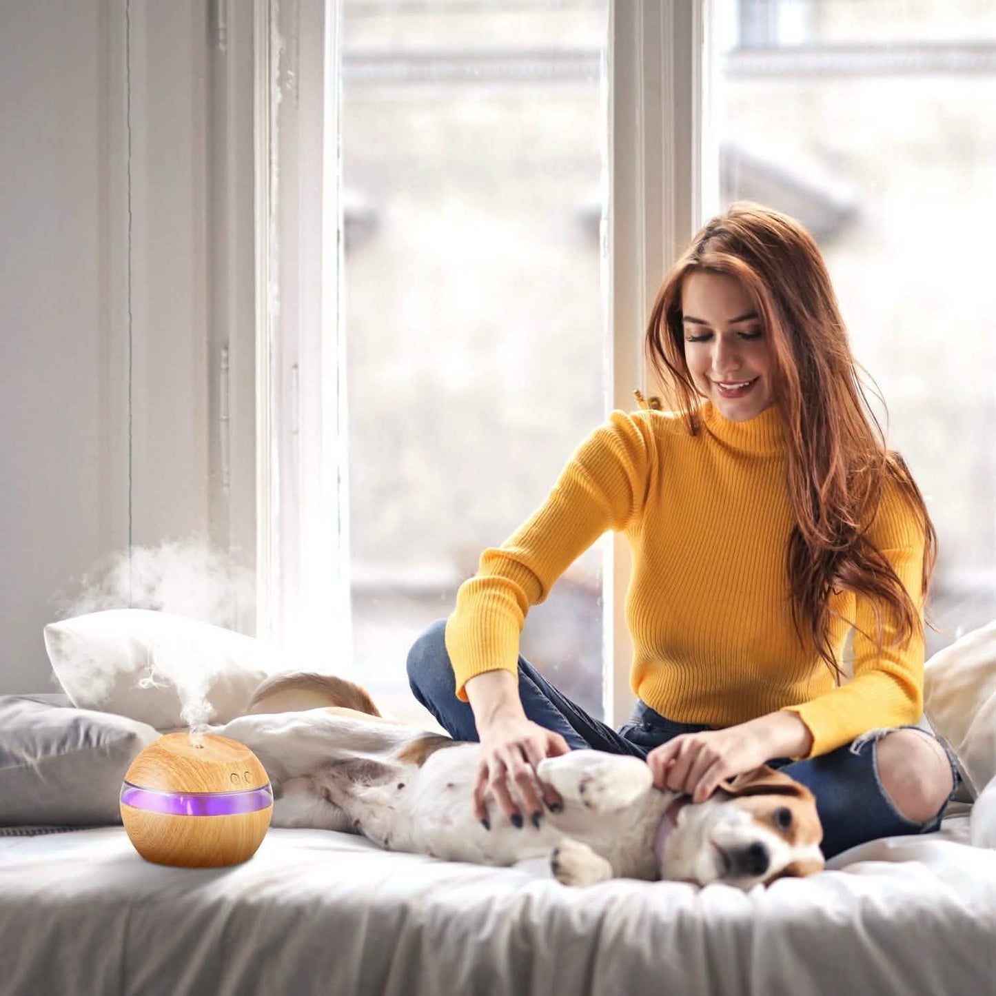 Ultrasonic Aroma Essential Oil Diffuser Wood Grain DailySale