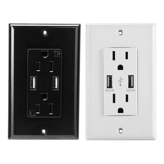 USB Wall Outlet Dual 2.4A USB Wall Charger DailySale