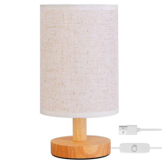 Warm White Nightstand Lamp USB Plug Modern Lantern DailySale