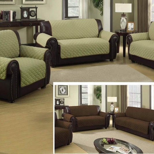 Waterproof Quilted Reversible Furniture Slipcover for Chair, Loveseat, or Sofa DailySale