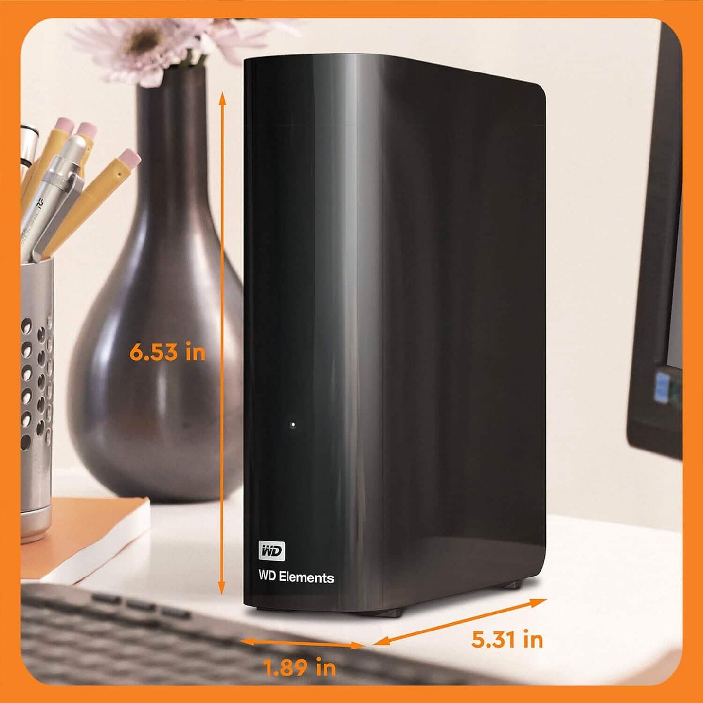 WD 16TB Elements Desktop External Hard Drive, USB 3.0 for Plug-and-Play Storage (Refurbished) DailySale
