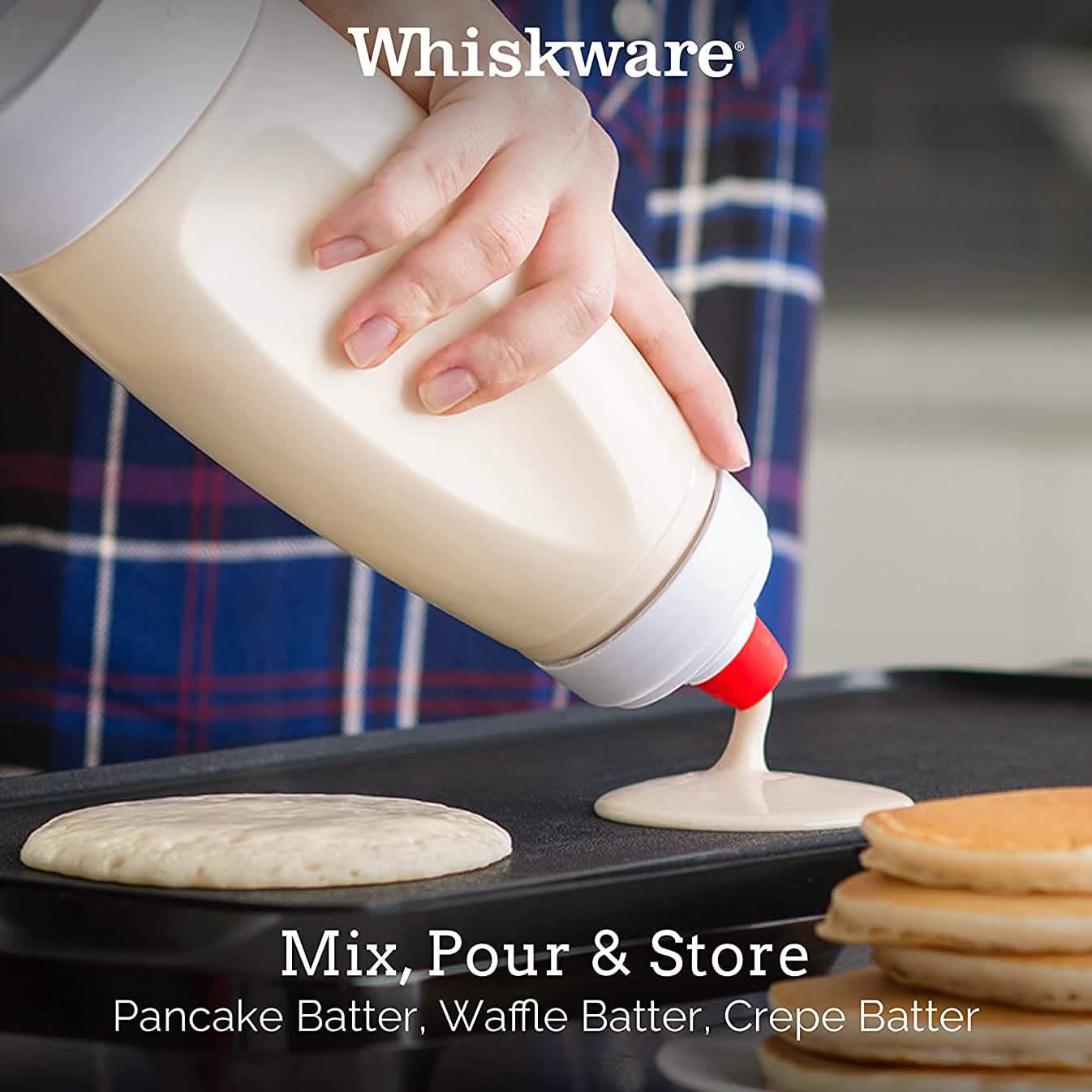 Whiskware Pancake Batter Dispenser and Mixer DailySale