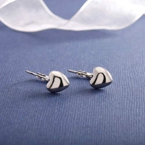 White Gold Bubble Heart Earrings DailySale