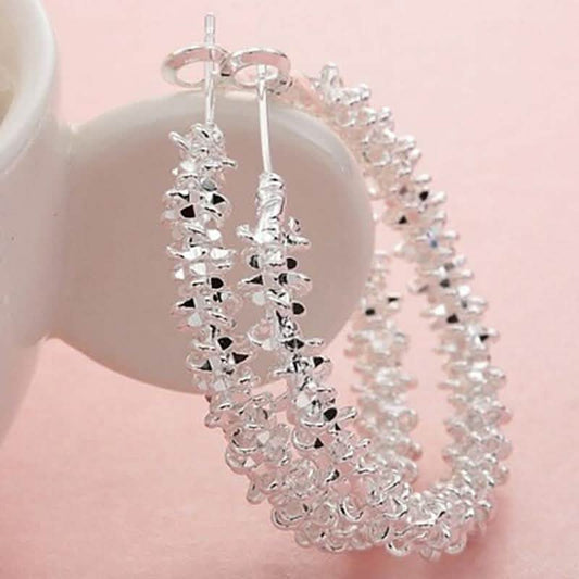 White Gold Roc Hoop Dangle Earrings DailySale