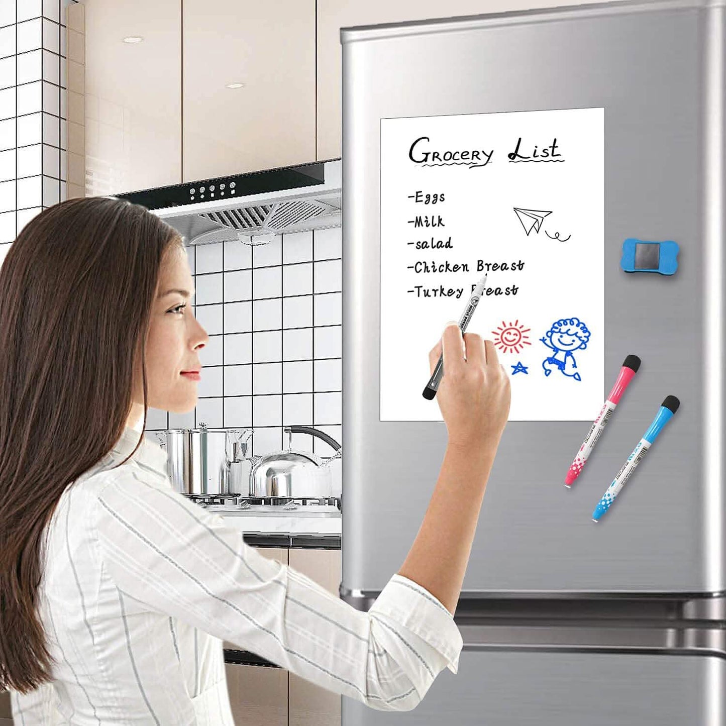 Whiteboard Magnetic Dry Erase Board Self Adhesive DailySale
