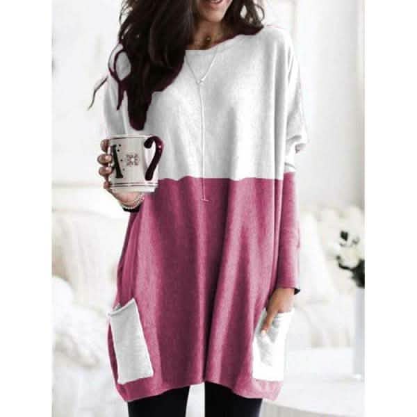 Women Long Sleeve Casual Pocket T-Shirt Loose Plus Size Top Blouse DailySale