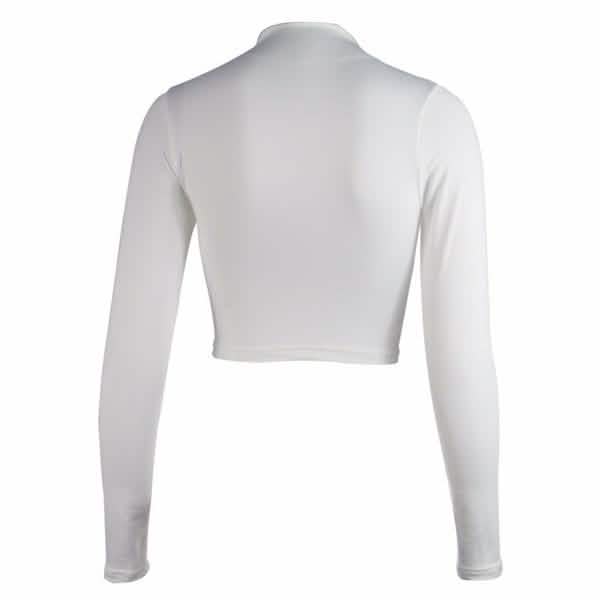 Women's Casual Round Neck Bottoming Long Sleeve Crop Top DailySale