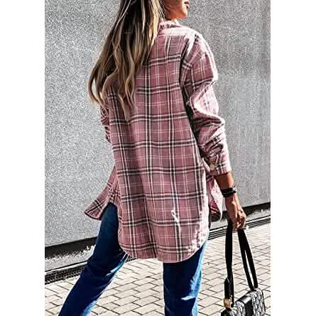 Women's Fall Clothes Plaid Jacket Long Sleeve DailySale