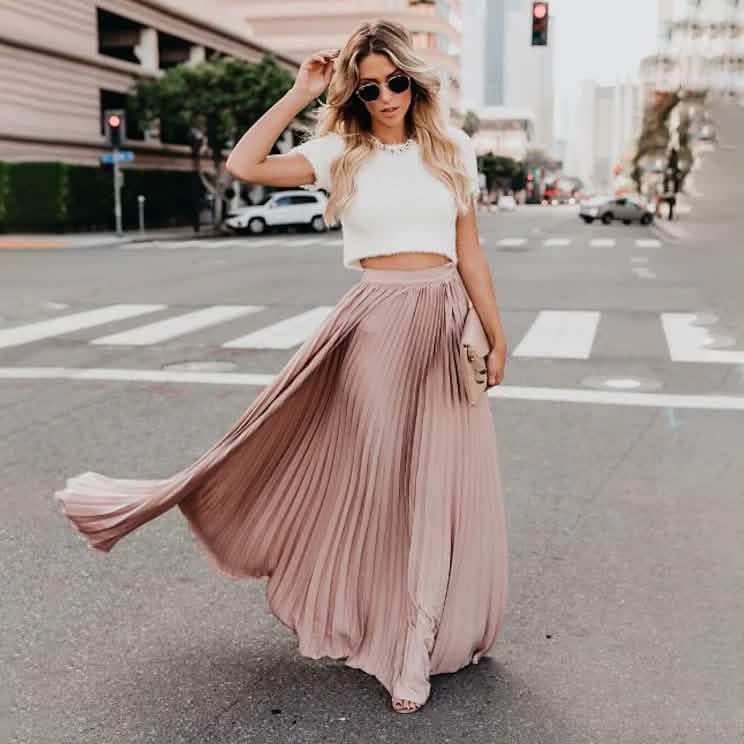 Women's Fashion Long Summer Swing Pleated Skirt DailySale