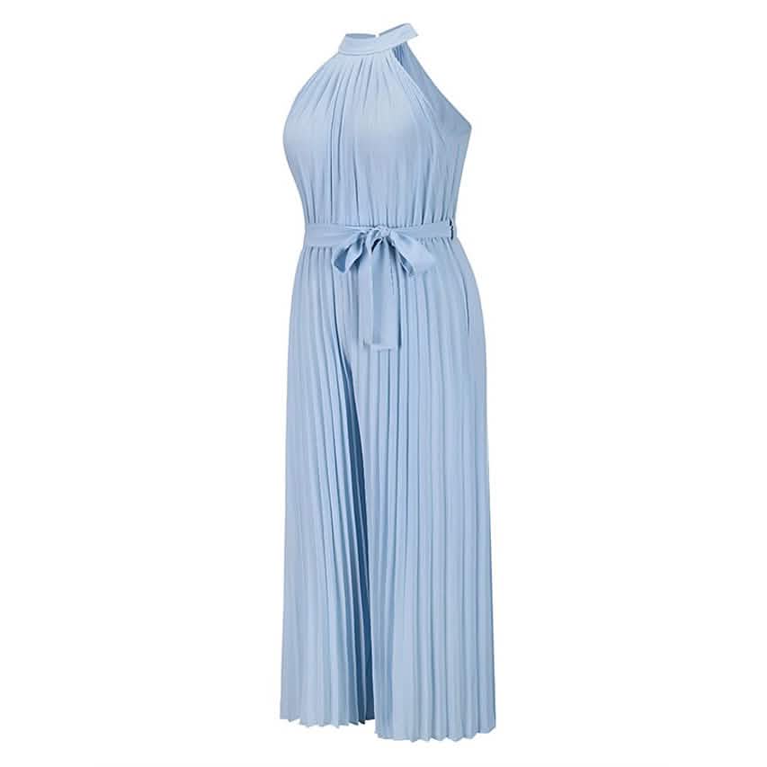 Women's Lace-Up Halter Casual Wide-Leg Jumpsuit DailySale