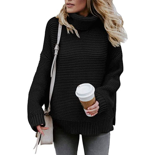 Women's Long Sleeve Knit Pullover Chunky Turtleneck Sweater Top DailySale