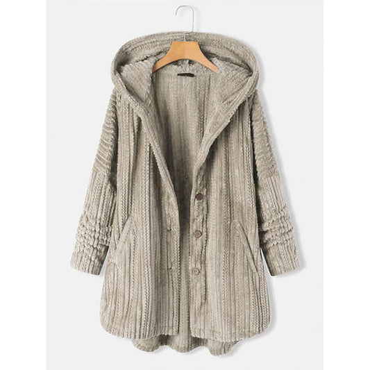 Women's Plus Size Coat Button Pocket DailySale