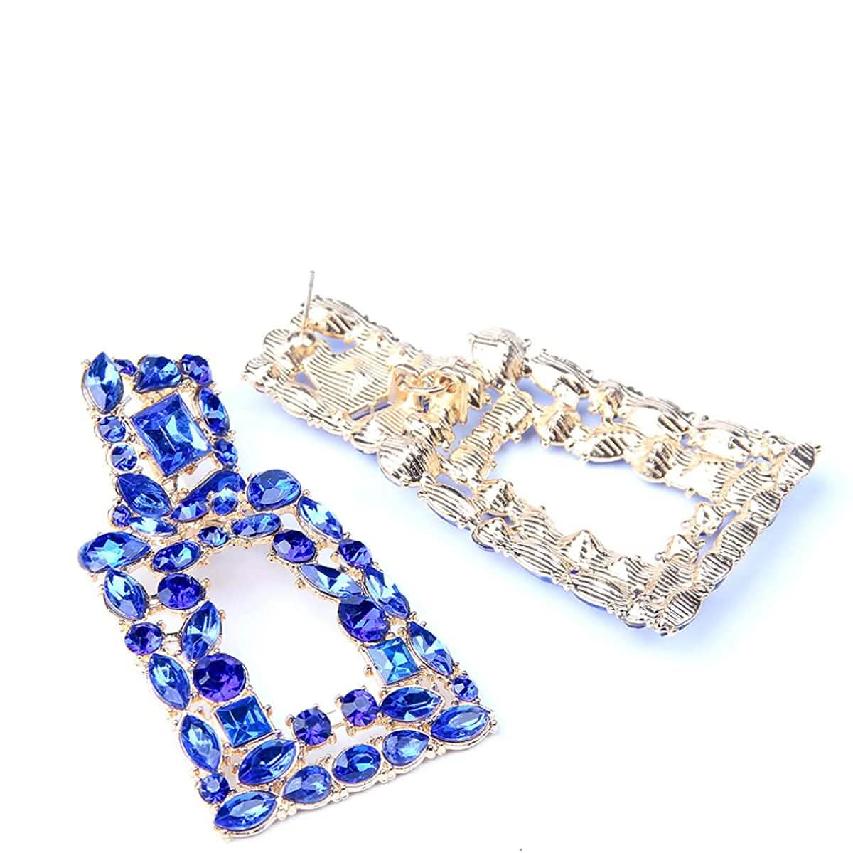 Women's Rhinestone Rectangle Drop Earrings DailySale