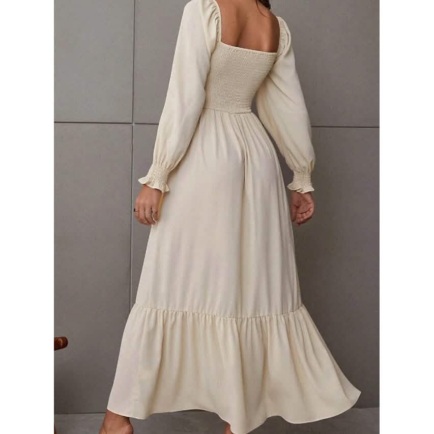 Women's Ruffle Autumn Winter Swing Midi Dress DailySale