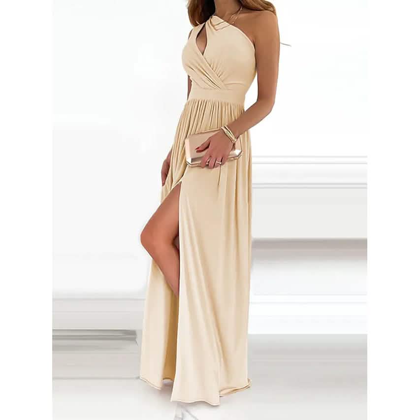 Women's Sleeveless One Shoulder Elegant Dress DailySale
