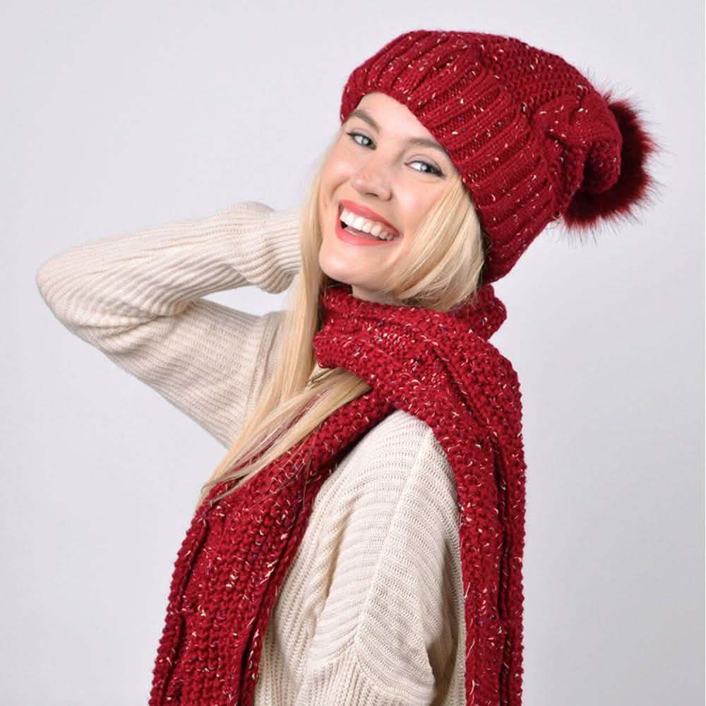 Women's Speckled Knit Hat and Infinity Scarf Set DailySale