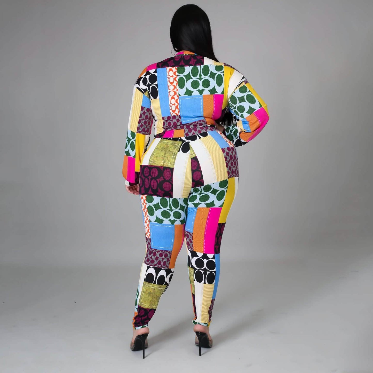 Women's Two-Piece Stretch Set Long Sleeve Crop Top DailySale