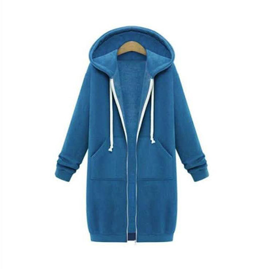 Zipper Front Pocket Drawstring Hoodie DailySale