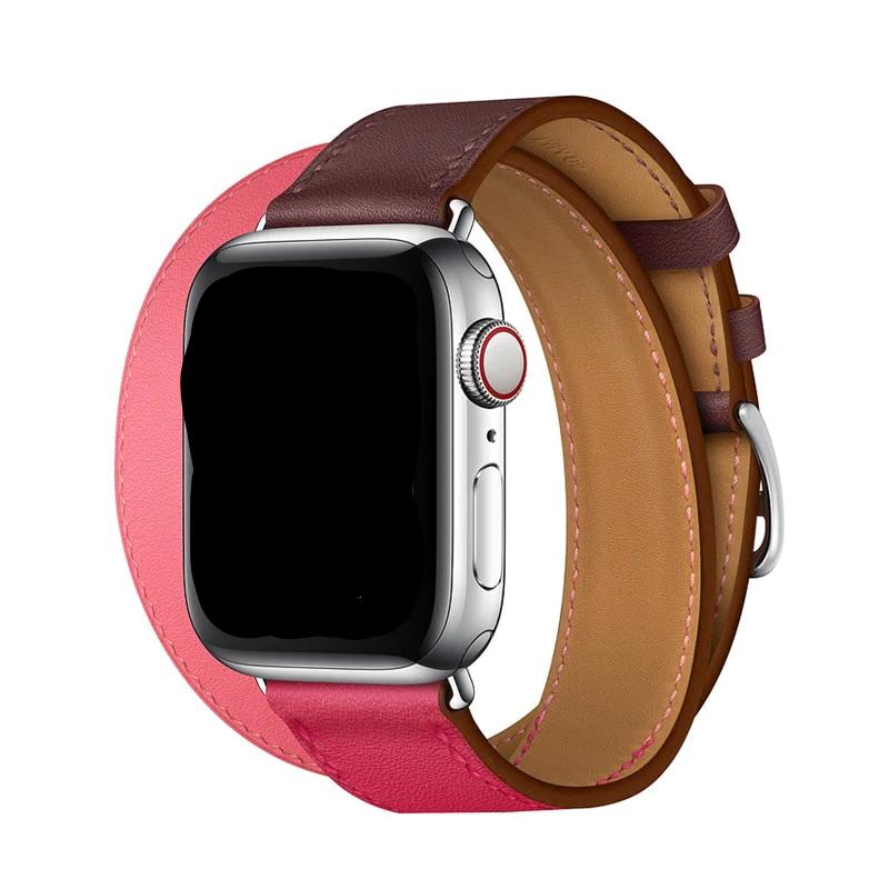 Double Tour Genuine leather Strap for Hermes, Series 1,2,3,4,5, Nike Apple Watch - Wristwatchstraps.co