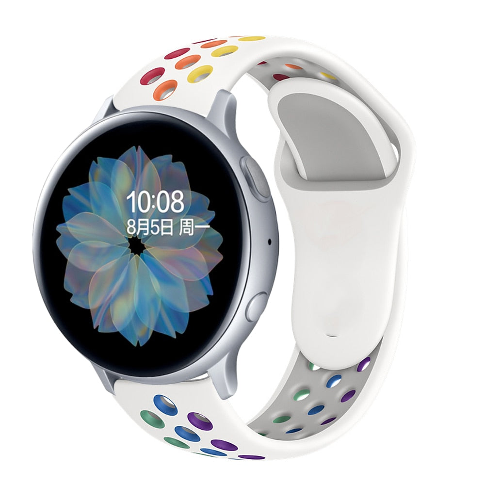 Correa de reloj de silicona de 20 mm para Huami Amazfit GTS / Samsung  Galaxy Watch Active 2 / Gear Sport (blanco)