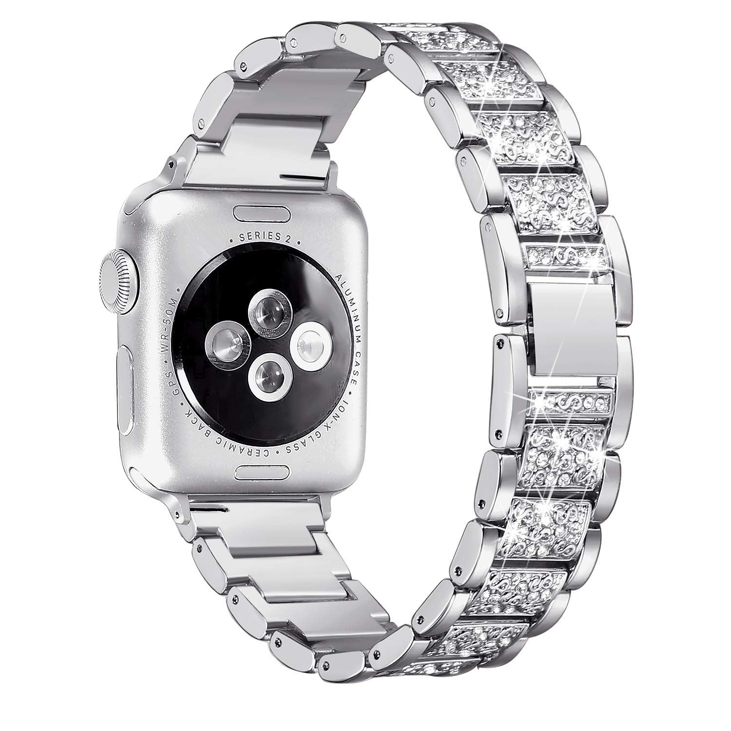 Luxury Diamond Rhinestone Crystal Stone Band + Case Combo for Apple Watch - Wristwatchstraps.co