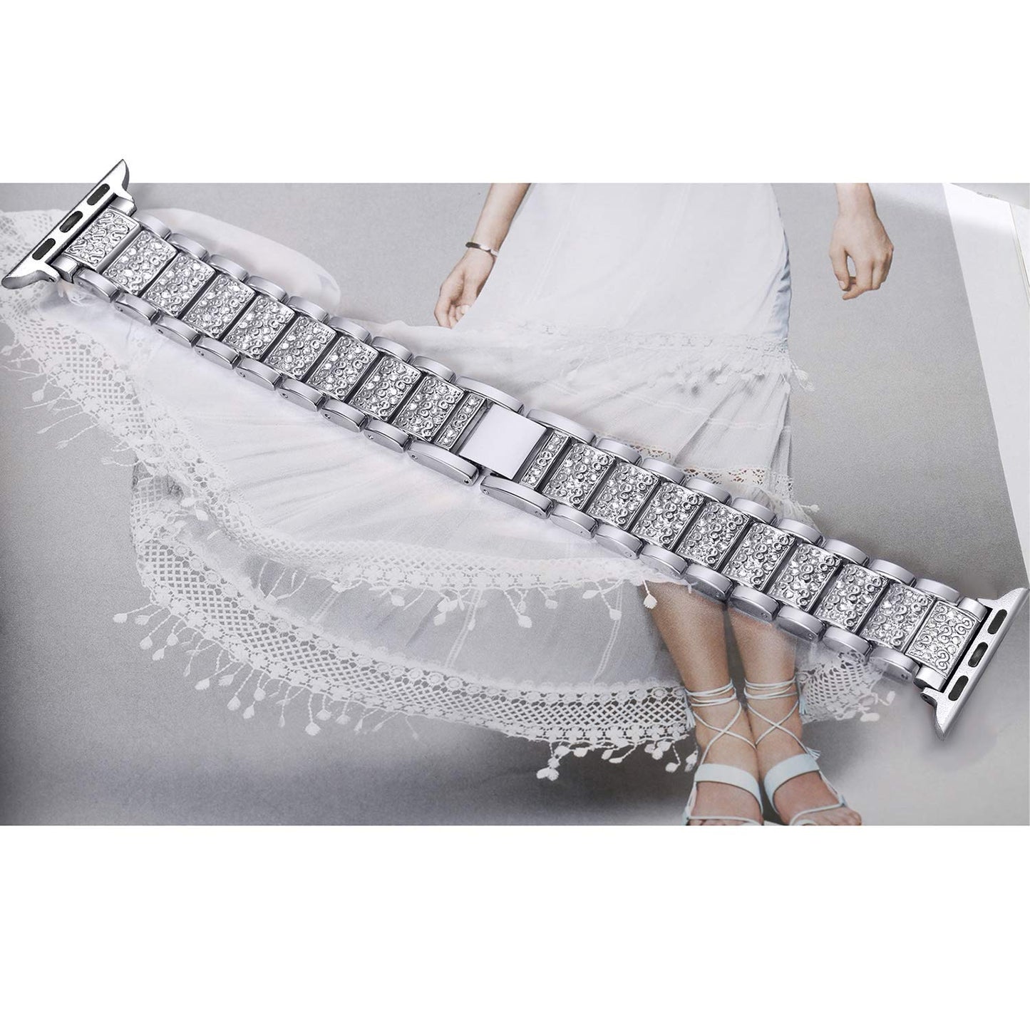 Luxury Diamond Rhinestone Crystal Stone Band + Case Combo for Apple Watch - Wristwatchstraps.co